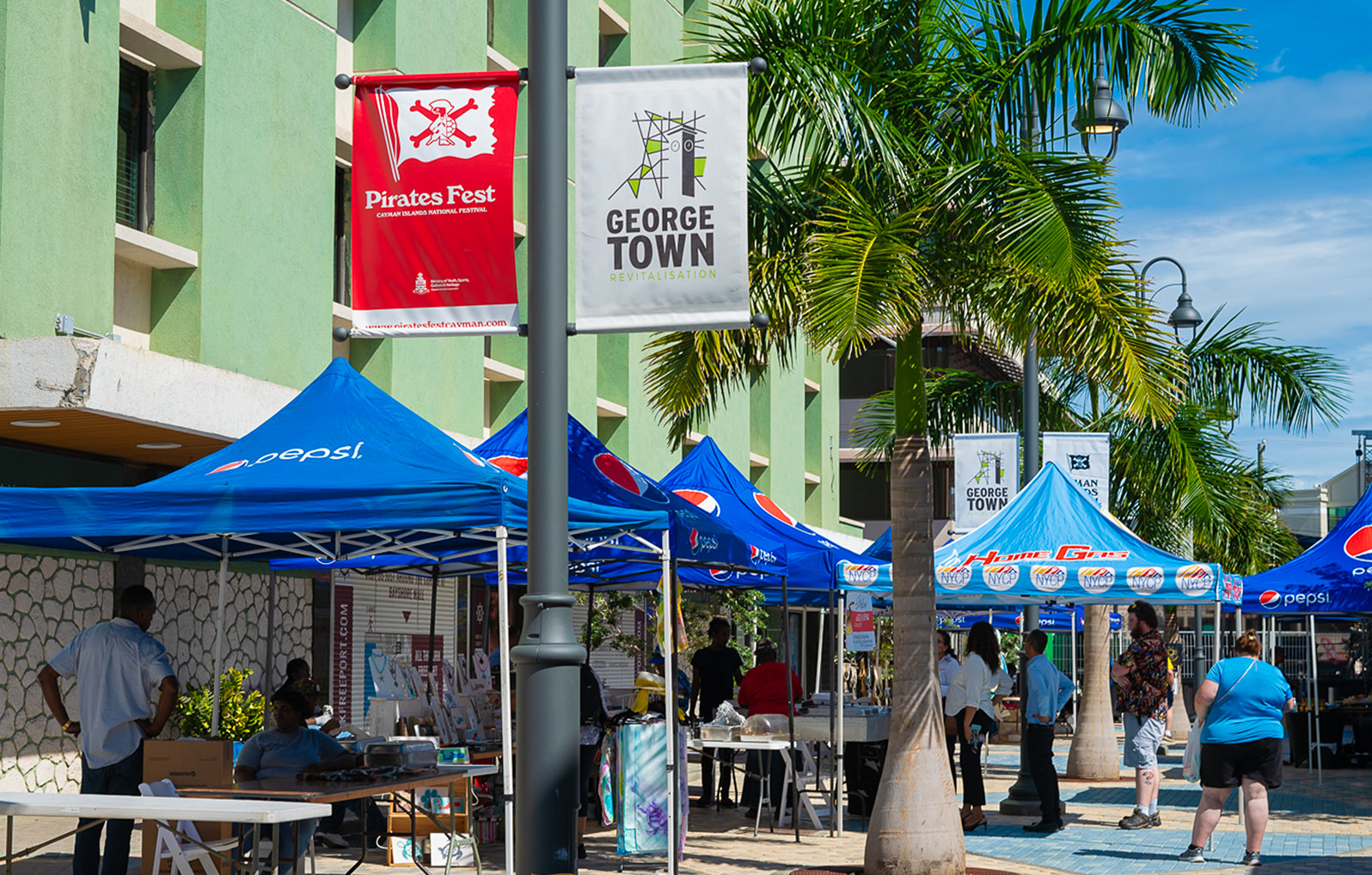Vendor booths in George Town